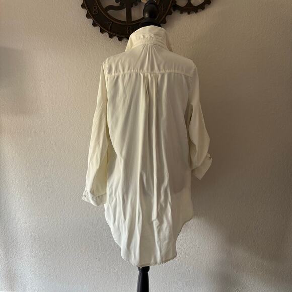 UMGEE Shirt Dress Blouse Bone L Light Academia Preppy Elevated Elegant Granola - Picture 2 of 8